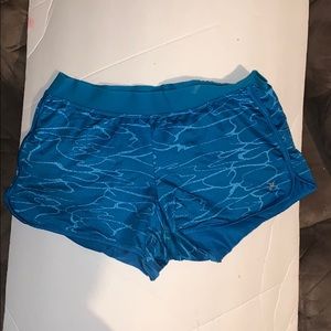 blue running shorts